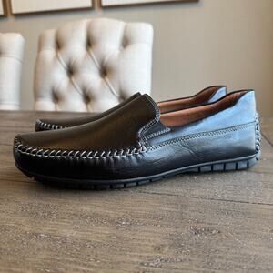 Johnston & Murphy Cort Moc Venetian Whipstitch Black 10 M Comfort Causal Leather